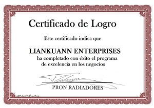 Certificado de Satisfacción de Argentina