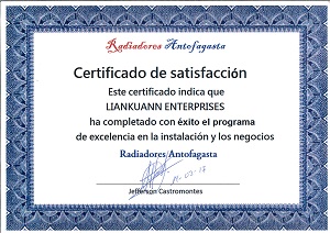 Certificado de Satisfacción de Chile Antofagasta