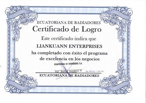 Certificado de Satisfacción del Ecuador